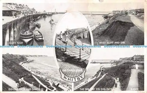 R484142 Whitby Quay Side West Cliff and Bay Valentine Silveresque Multi View