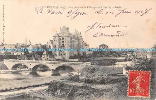 R489263 Solesmes Sarthe Vue Generale de l Abbaye et Vallee de la Sarthe J Malico