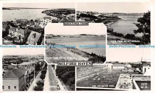 R487730 Greetings from Milford Haven MH 86 Friths Series 1962 Multi View