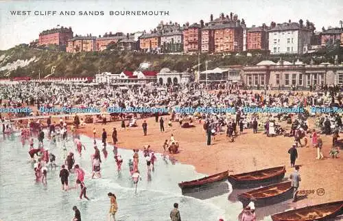 R486274 Bournemouth West Cliff and Sands Valentine Valesque 1925