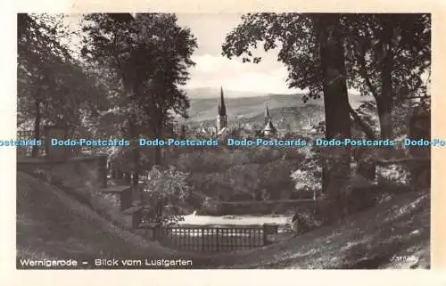 R489307 Wernigerode Blick Vom Lustgarten Postkarte