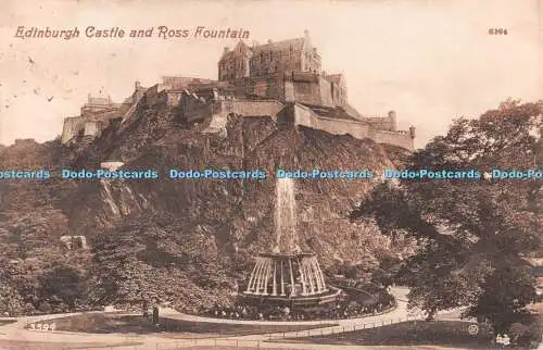 R486313 Edinburgh Castle and Ross Fountain Valentines Serie 1908