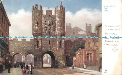 R486316 York Micklegate Bar Tuck Oilette Postkarte 1465 1904