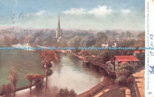 R489315 Stratford on Avon The Avon vom Memorial Theatre Tower Tuck View Ser