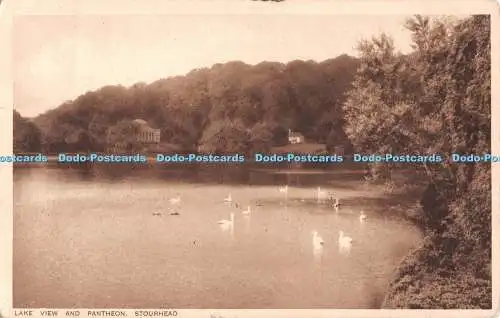 R486347 Stourhead Lake View and Pantheon G Hollis R A The Seal of Artistic RA Se