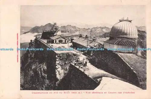 R487838 Observatoire du Pic du Midi vue Generale et Chaine des Pyrenees Labouche