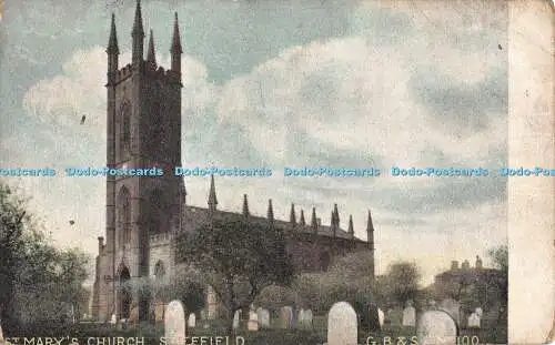 R484347 St Mary Church Sheffield G B und S Postkarte