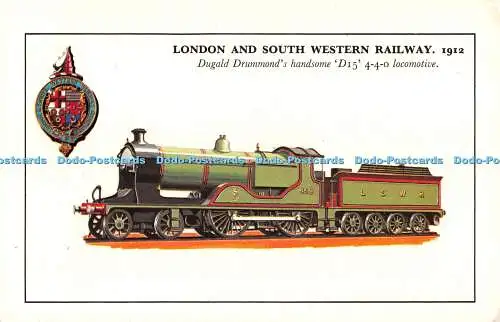 R489478 London and South Western Railway 1912 Dugald Drummond Handsome D 15 4 4