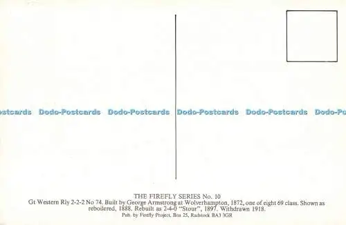 R489483 G Western Rly 2 2 2 No 74 gebaut von George Armstrong in Wolverhampton 187