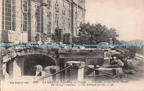 R488174 Schraubstock Paris No 809 La Grande Guerre Verdun LEveche Le Perron detruit Bish