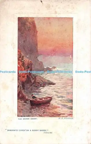 R489745 The Devon Coast Around the Coast Tuck Oilette Plate Marked No 9701 H B W