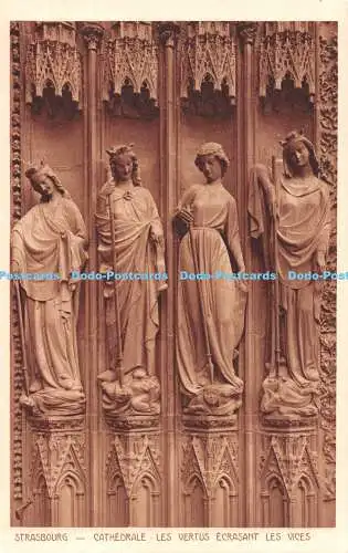 R489916 Strasbourg Cathedrale Les Vertus Ecrasant les Vices Braun et Cie