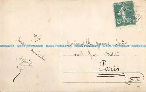 R489966 Frau im weißen Kleid B N K Postkarte