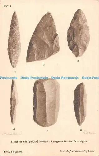 R490042 British Museum Flints of the Solutre Period Laugerie Haute Dordogne Oxfo