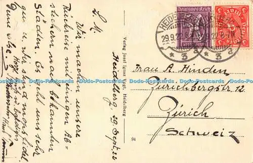 R488620 Heidelberg Das große Fass Lir hatlend Josef Ignaz Vogt 1922