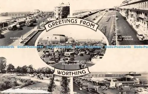 R488689 Grüße von der Worthing Marine Parade und Pier Eingang The Gardens Pier