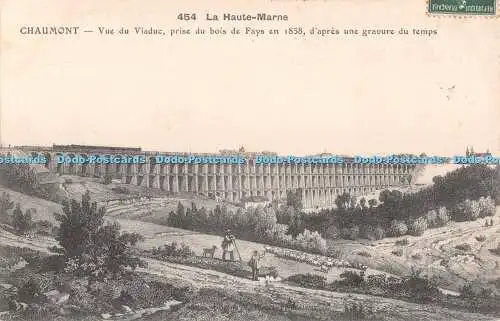 R488733 La Haute Marne Chaumont Vue du Viaduc prise du Bois de Fays en 1858 d ap