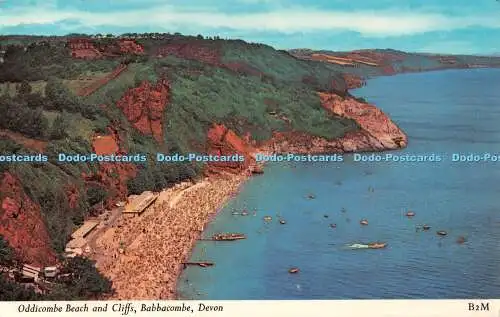 R490366 Devon Babbacombe Oddicombe Beach and Cliffs Harvey Barton 1972