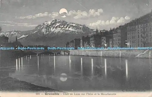 R490367 Grenoble Clair de Lune sur l Isere et le Moucherotte C Baffert 1912