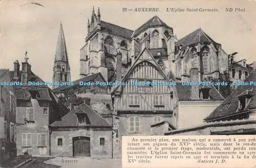 R490392 Auxerre L Eglise Saint Germain ND Phot Toulot 1914