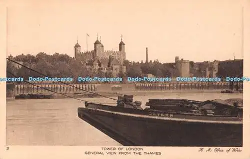 R490411 Tower of London General View from the Thames Harrison H M Office of Work