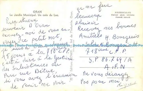 R490486 Oran Le Jardin Municipal Un coin du Lac Combi RP