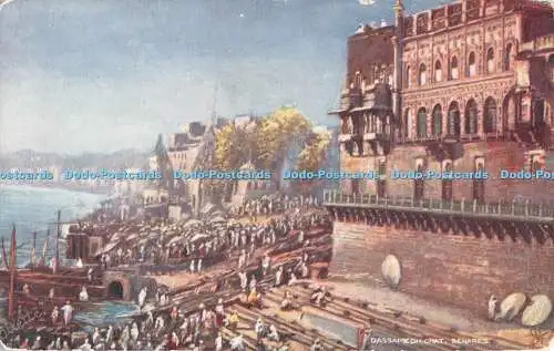 R490508 Benares Saddamedh Ghat Tuck Oilette Wide Wide World Series Postcard 7239