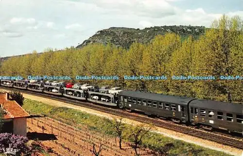 R490603 Chemins de fer Francais Train Auto Couchettes Car Sleeper Express S N C