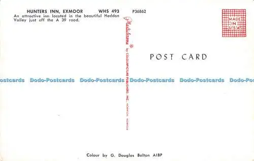 R490780 Exmoor Hunters Inn Plastichrome G Douglas Bolton A I B P