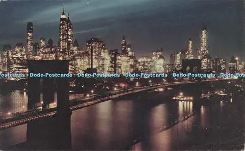 R490816 Brooklyn Bridge at Night Progressive Publications 1964