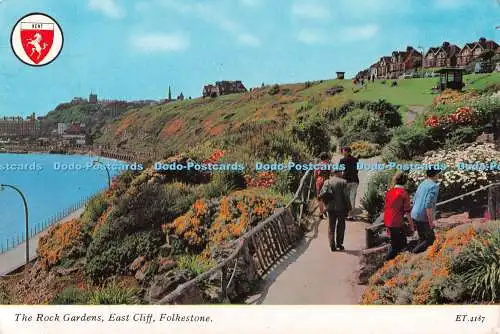 R490874 Folkestone The Rock Gardens East Cliff Elgate Postkarten 1981