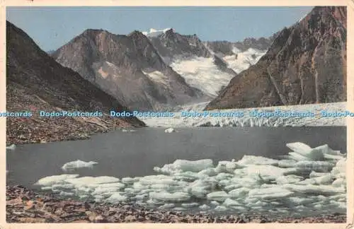 R490905 Marjelensee am Gr Aletschgletscher Zenbachenhorn Sattelhorn E Gyger