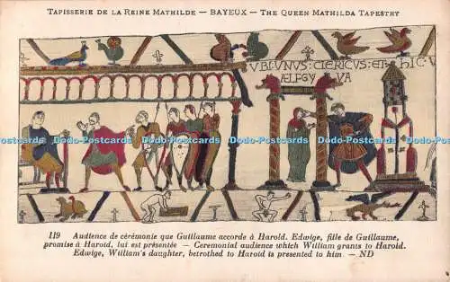 R490976 Bayeux The Queen Mathilda Tapestry Zeremonielle Audienz, die William zu