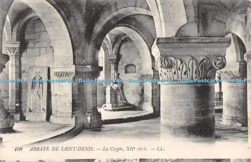 R490996 Abbaye de Saint Denis La Crypte XII siecle LL 108 Levy Fils