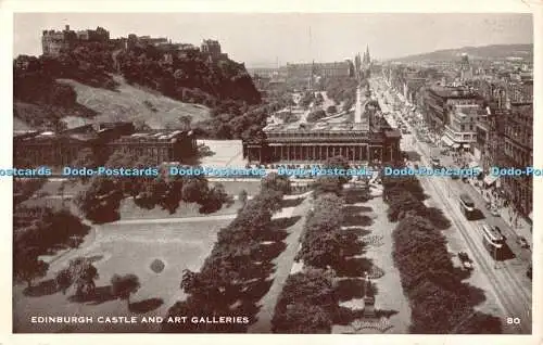 R491011 Edinburgh Castle and Art Galleries Postkarte