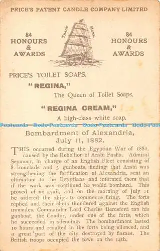 R491022 Bombardement of Alexandria Regina Price Toilettenseifen Preis Patent Kerze