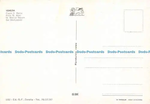 D035393 Venezia. Markusplatz. 102. G. F. Zerella. Co. Graf. Kodak Ektachro