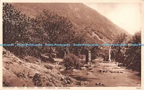 R486420 Dartmoor Fingle Bridge Near Moreton Hampstead Photochrom