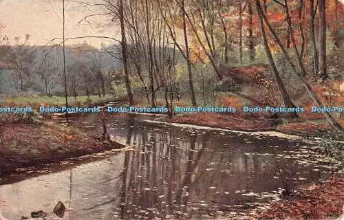 R492588 Münchener Künstler Hans Klatt Herbstmorgen im Isartal H K C M Bild 12