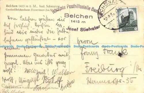 R492721 Neue Belchenstraße m Belchen b Multen Belchen Bad Scharzw Gasthof Belch