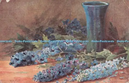 R494835 R A Foster Flowers and Vase A Vivian Mansell No 1177 Gemälde Postkarte