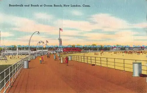 R494860 Promenade und Strand am Ocean Beach New London Conn The New London News T