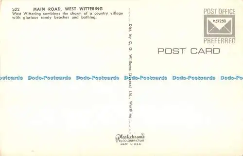R494965 S22 Main Road West Wittering C G Williams Plastichrome Farbbild