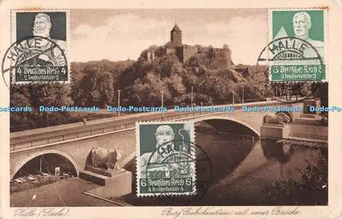 R496825 Halle Saale Burg Giebichenstein mit neuer Brücke Fr Hermann Schulze Nr 3