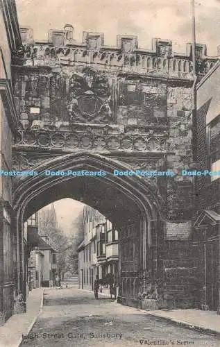 R495161 Salisbury High Street Gate Valentines Serie 1904