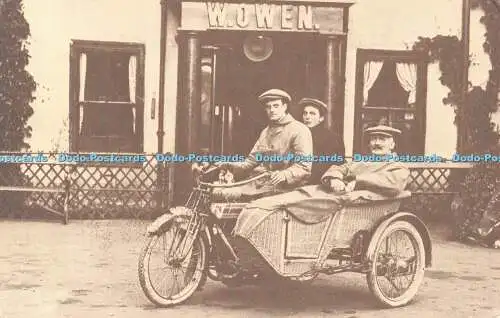 R496870 Motorrad und Seitenwagen mit freundlicher Genehmigung von Merioneth County Record Office Tand