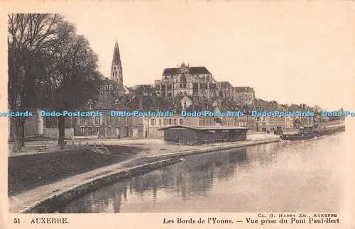 R493243 51 Auxerre Les Bords de lYonne Vue prise du Pont Paul Bert Cl G Harry Ed