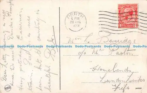 R493271 Gemälde See Haus Bäume Berge Postkarte K G L 1923