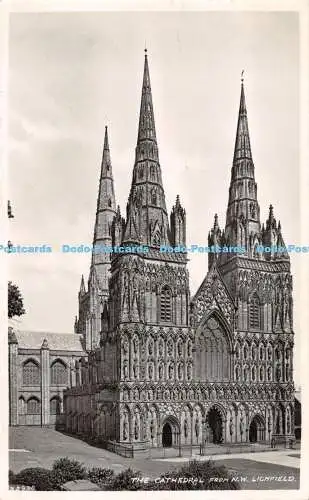 R495253 Lichfield The Cathedral from N W Harvey Barton RP 1954