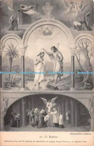 R495357 Le Bapteme Reduction d un des 70 tableaux du Catechisme en images Bonne